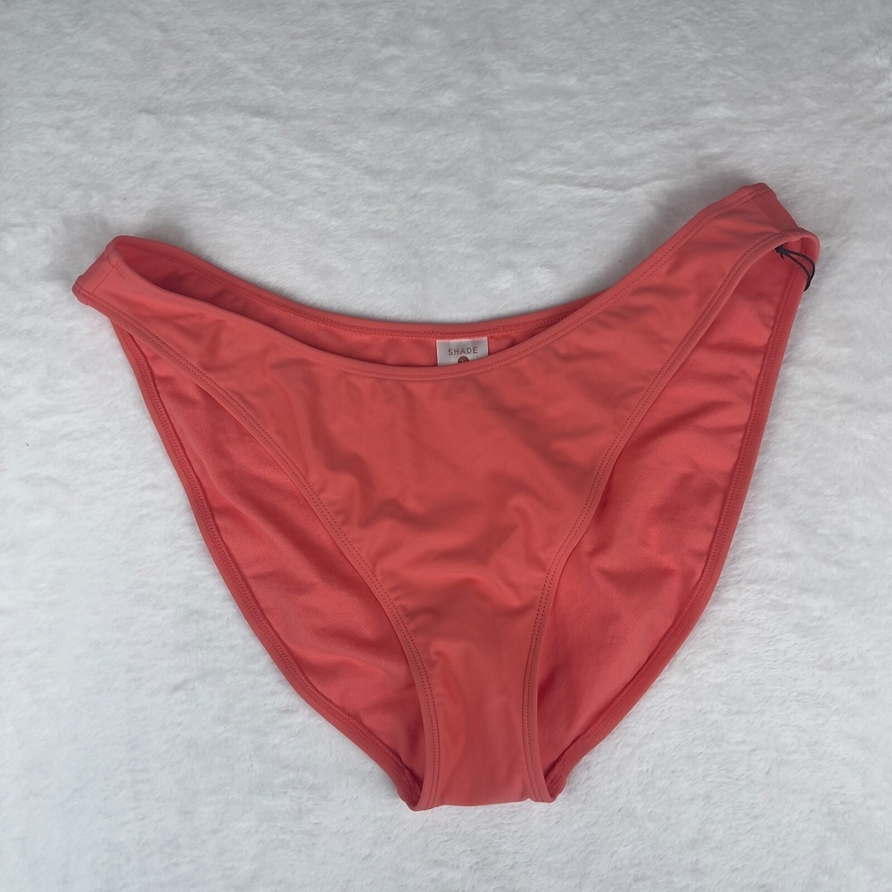 Shade & Shore Bikini Bottom Womens XL Pink Low-Rise High Leg Medium Coverage